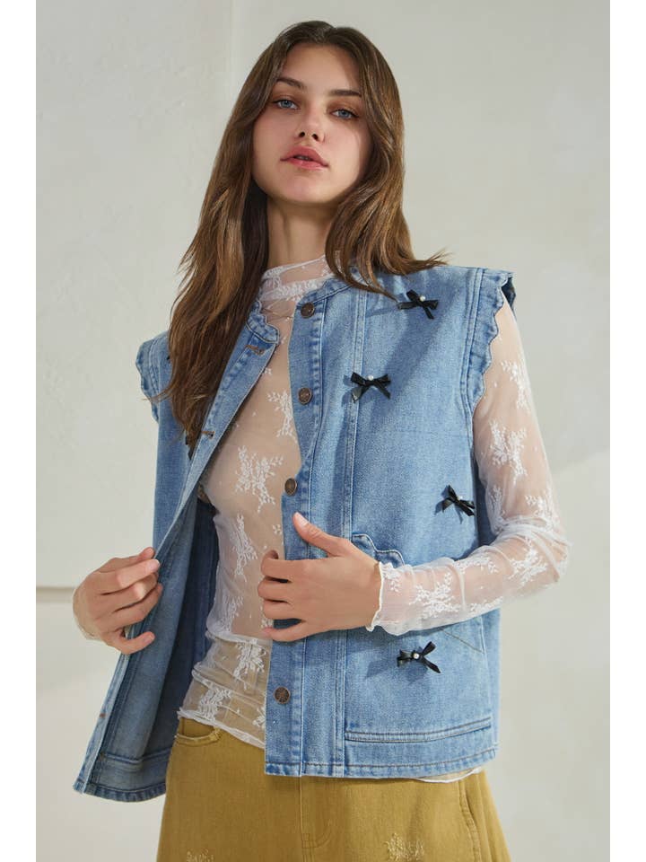 Acid Washed Denim Vest for wholesale on Faire3