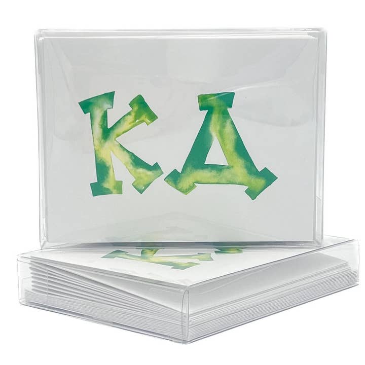 Watercolor Kappa Delta Folded Notes - Greek for wholesale by Rachel Brooks Design, LLC