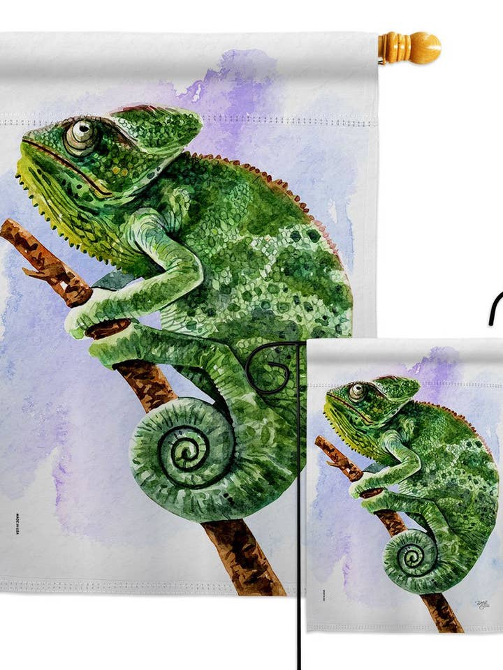 Drapeau décoratif animaux caméléon pour la vente par Two Group Flag Co