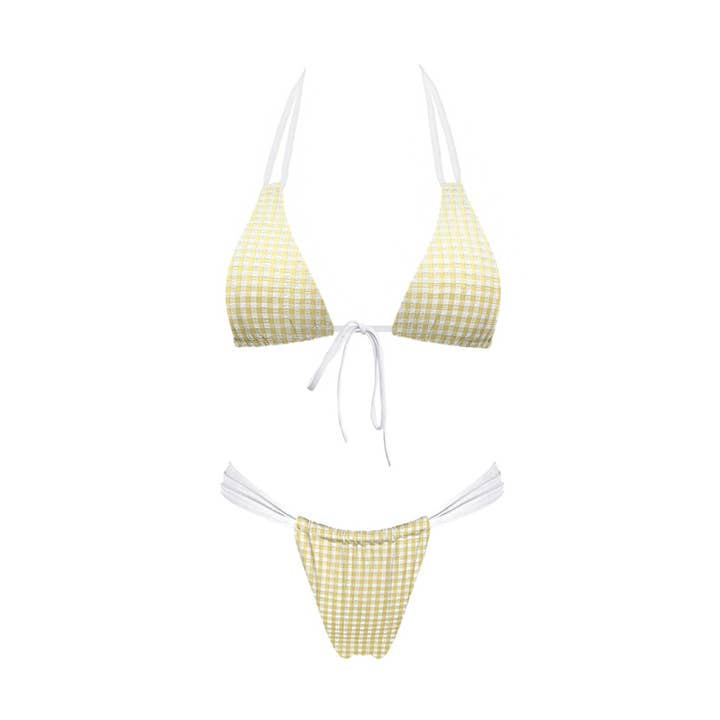 Ensemble Bikini Vichy Citronnade pour la vente par Sundaze Brunch