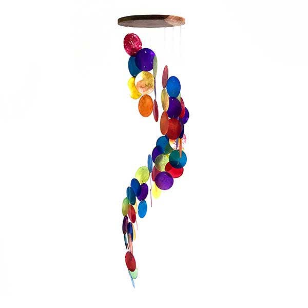CARILLON EN NACRE CAPIZ MULTICOLORE EN SPIRALE pour la vente par Barry-Owen Co., Inc.