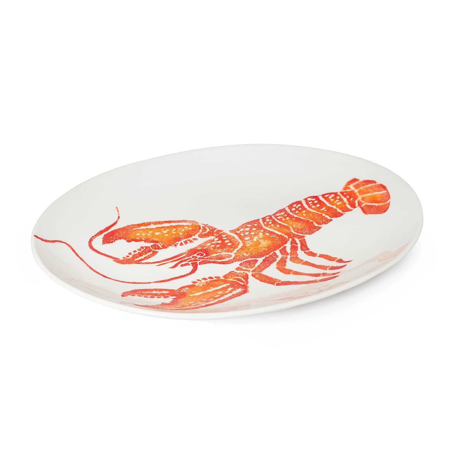 BlissHome - Wholesale Platter - Extra Large Platter Orange Lobster | Oval Serving Platter1