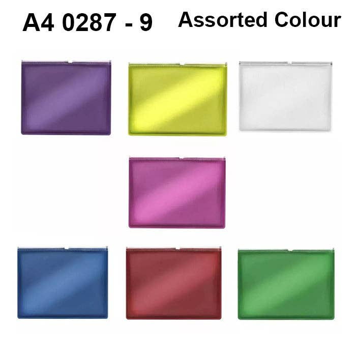 Ledsone - Wholesale Folders - 12 Pack Plastic Thick Zipper Document File Waterproof Folder ~528627