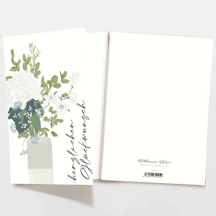 Wildblumen Atelier - Wholesale Congratulations Card - Greeting card congratulations vase with flowers, FSC3
