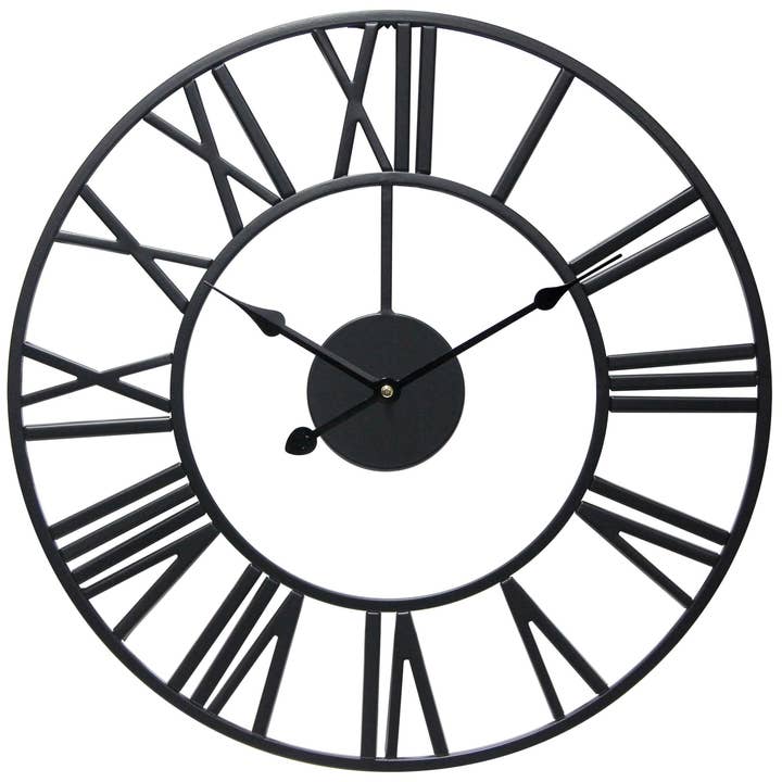 Tower Round Black Transitional Wall Clock 18 Inch for wholesale by Infinity Instruments
