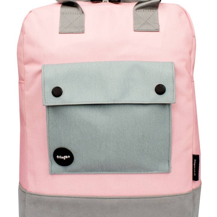 Zaino per adolescenti grigio e rosa per la vendita all'ingrosso da parte di Fringoo Group Ltd