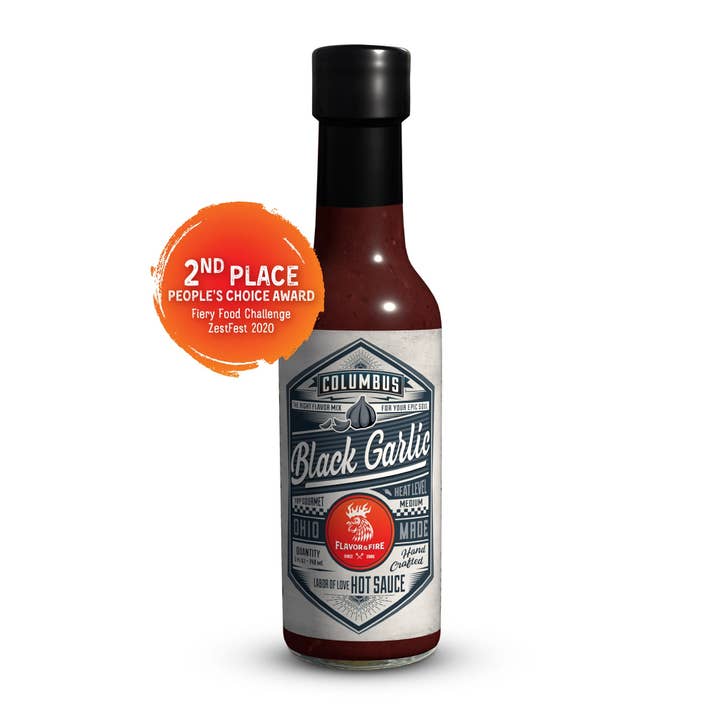 Columbus Black Garlic Hot Sauce for wholesale by Flavor & Fire - Madstone - Clamlube Brand Hot Sauce