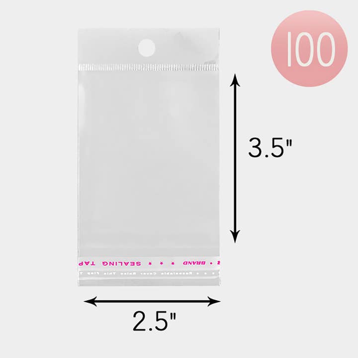 Sensibling Corp. - Wholesale Jewelry Box/Organizer - 100PCS - 2.5" X 3.5" Clear plastic jewelry bags