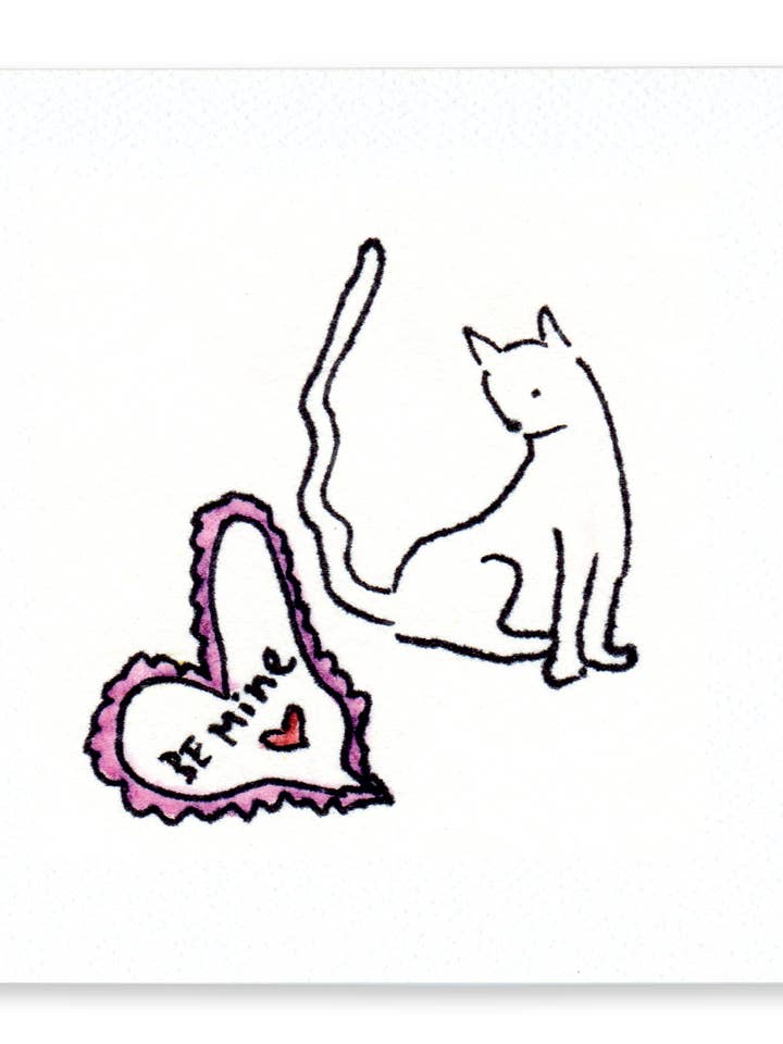 Be Mine Kitty - Biglietto d'amore per San Valentino per la vendita all'ingrosso da parte di Rosie’s Wonders Connection Cards
