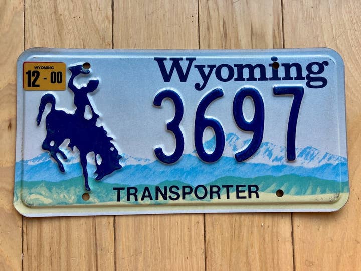 2000 Wyoming Transporter License Plate for wholesale by RusticPlates