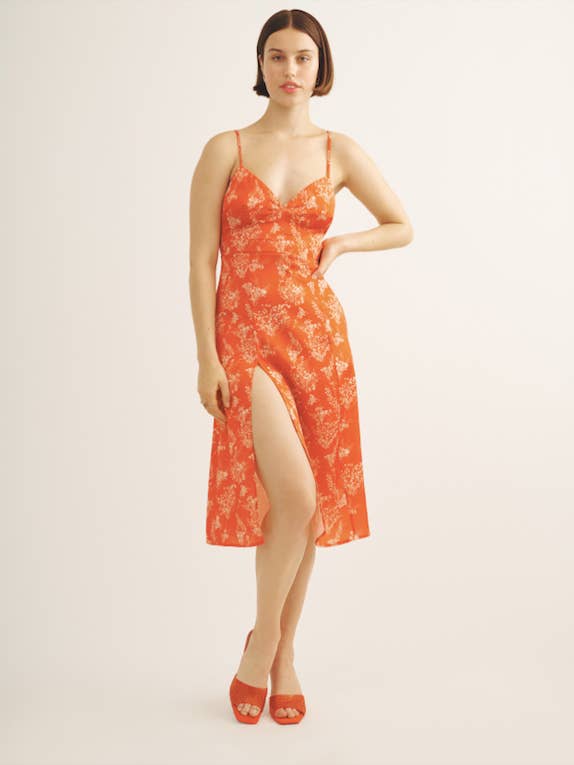 Apero Dress - With Slit - Coral for wholesale by La Femme Apéro