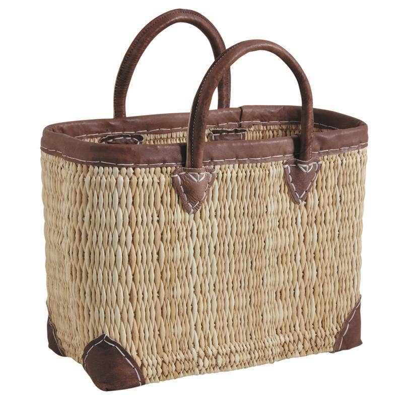 HandmadeBestSeller – Großhandel Korb – KORBSET AUS SCHILFROHR MIT LEDER, natürlicher Korb, handgewebt5