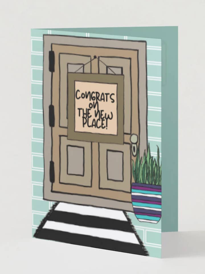 Greeting Card: Congrats on the new place! for wholesale by Chika Paper Studio