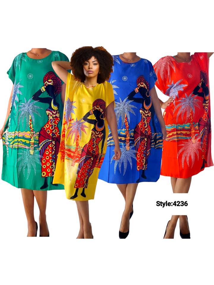 India Batik - Wholesale Kaftan - Women's - Kaftan / Mid Length -4236