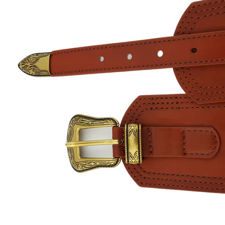 Axesoria West - Wholesale Belt - Women's - Wide Width Contour Waist Belt w/ Western Buckle Set