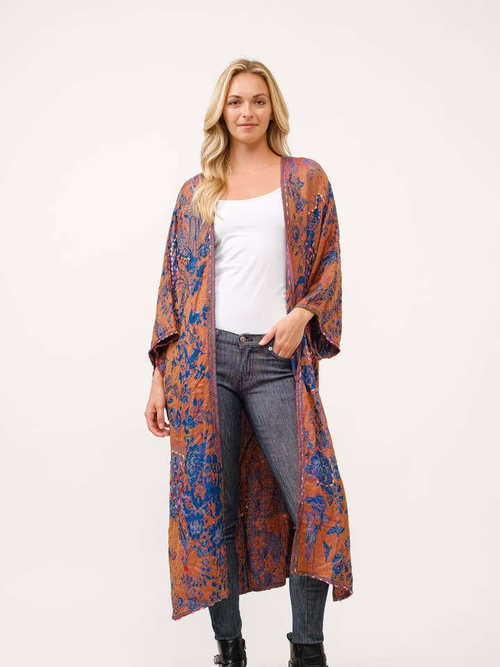Raj Trading & Imports (USA) Inc. - Wholesale Kimono - Women's - Clemence Embroidered Duster