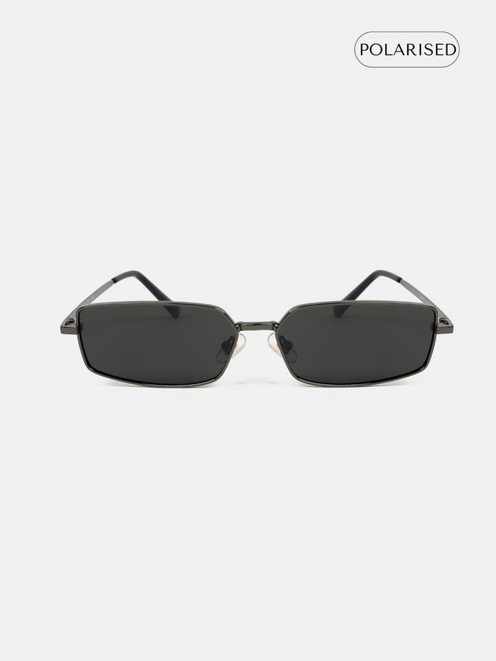 L&S Gwenyth Polarised Metal Frame Sunglasses in Black for wholesale by Angels Whisper Accessories