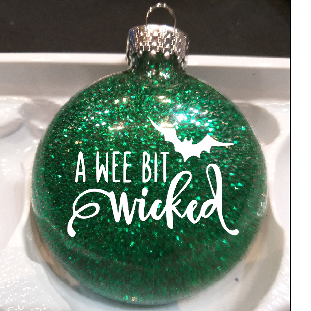 Witchcrafted in MI - Wholesale Ornament - Wee Bit Wicked Glitter Christmas Ornament Shatterproof Horror Halloween Metaphysical3