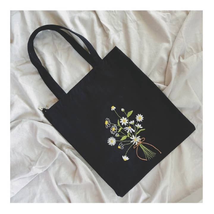 EmbroideryNTA – wholesale Bärkasse - Dam – Blommig Tygväska, Handbroderad Tygväska, Eco Canvas Bag