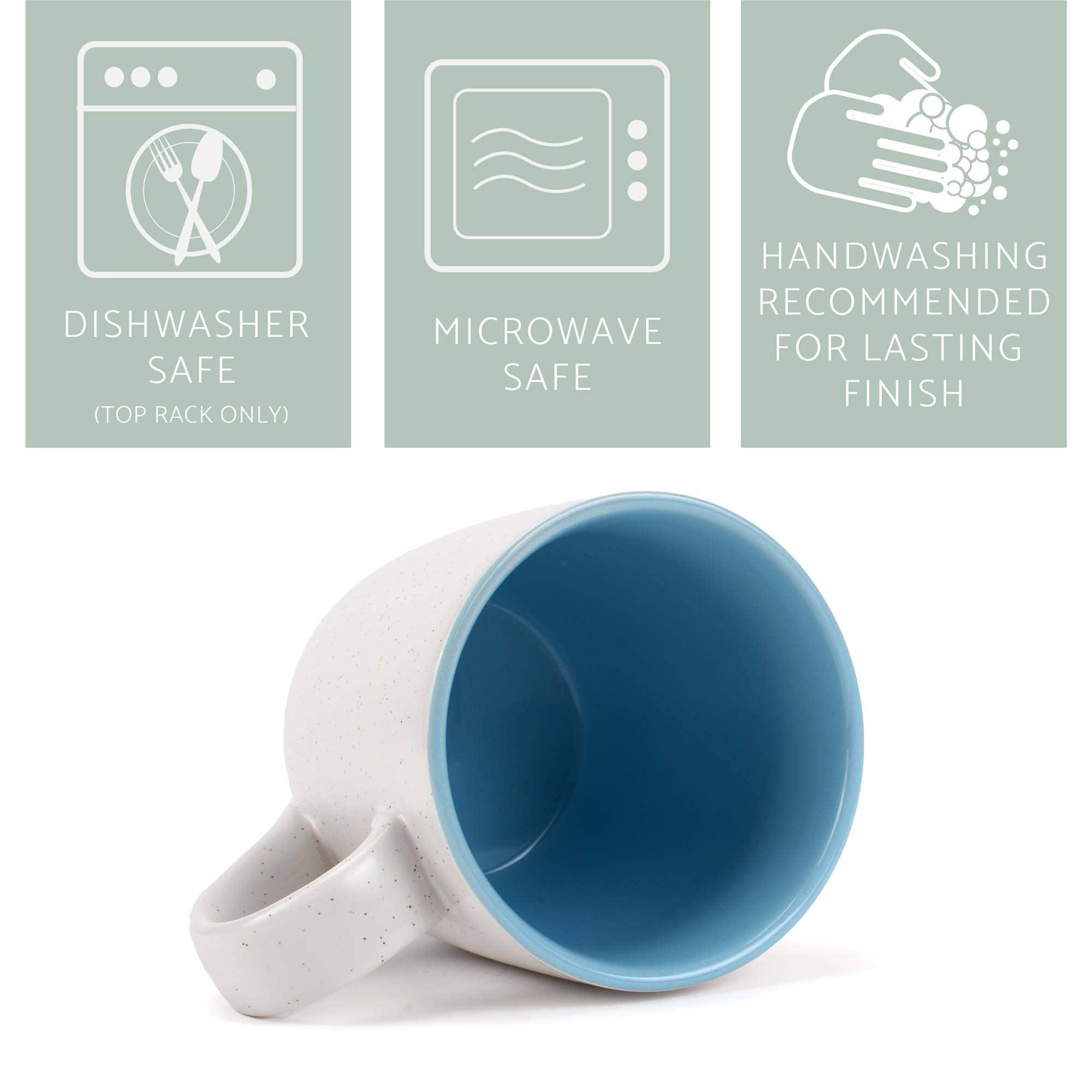 EAST AVENUE - Wholesale Coffee mug - Speckled Mugs 4-Pack White and Light-Blue PRICE IS PER MUG3