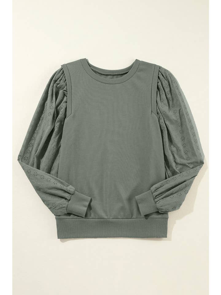 PRETTY BASH – Großhandel Sweatshirt – Damen – Sweatshirt mit Rundhalsausschnitt und Textur