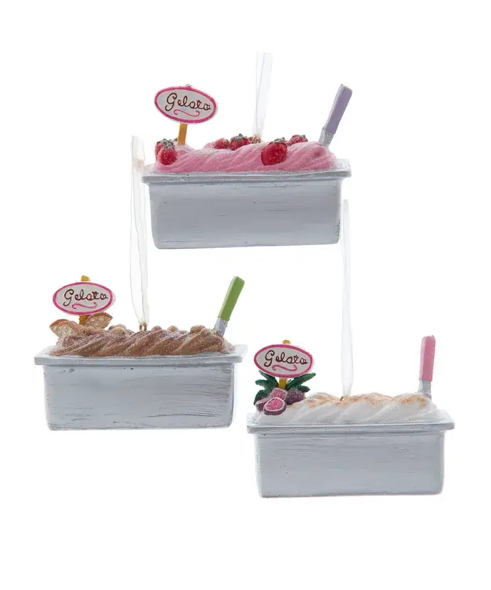 Kurt S. Adler, Inc. - Wholesale Ornament - 3.1" Resin Gelato Ice Cream Ornament 3 Assorted0