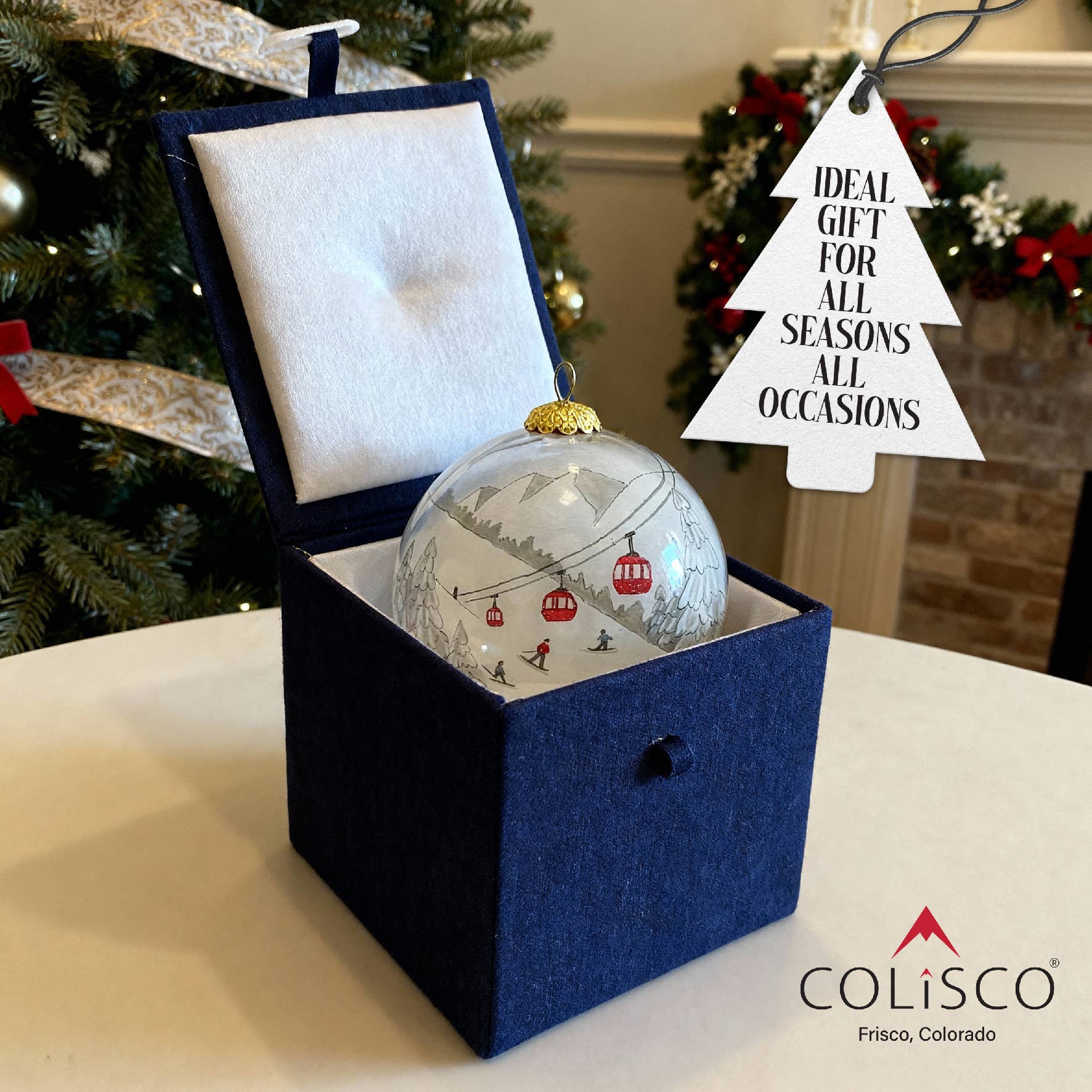 Colisco Wholesale - Vente Objets de décoration - Ornement en verre peint à la main Colisco Gondola & Skiers5