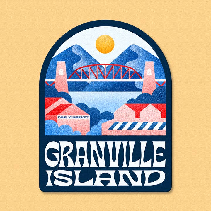 Julie Solvstrom Illustration - Wholesale Sticker - Granville Island Vinyl Sticker Matte Waterproof - BC0
