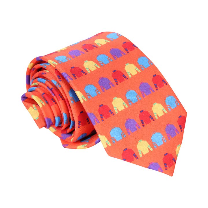 Barrel Down South - Wholesale Necktie - Men's - Orange Jockey Silks Necktie