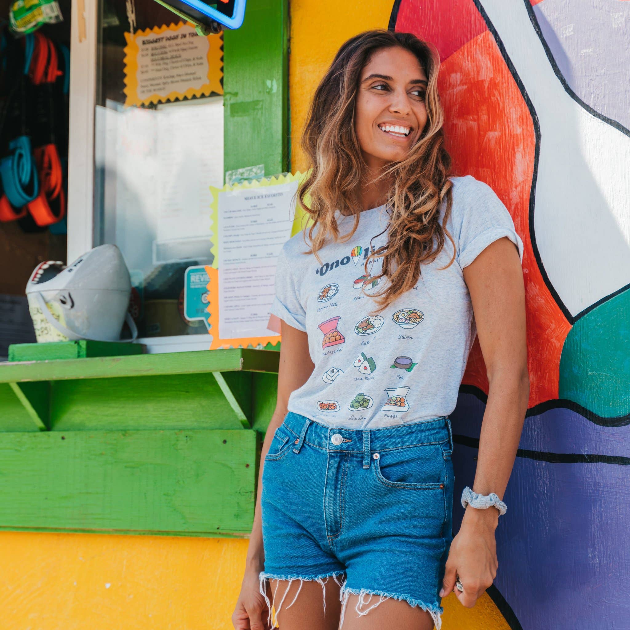 Aloha Lovely - Wholesale Screen Printed T-Shirt - Women's - Onolicious Hawaii Favorite Foods Tee1