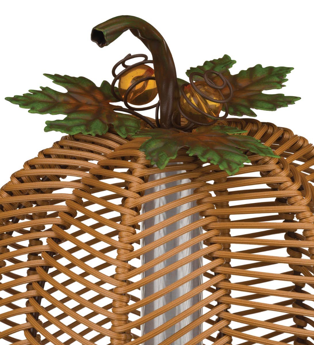 Natural LED Wicker Pumpkin Lantern - Tall for wholesale on Faire4