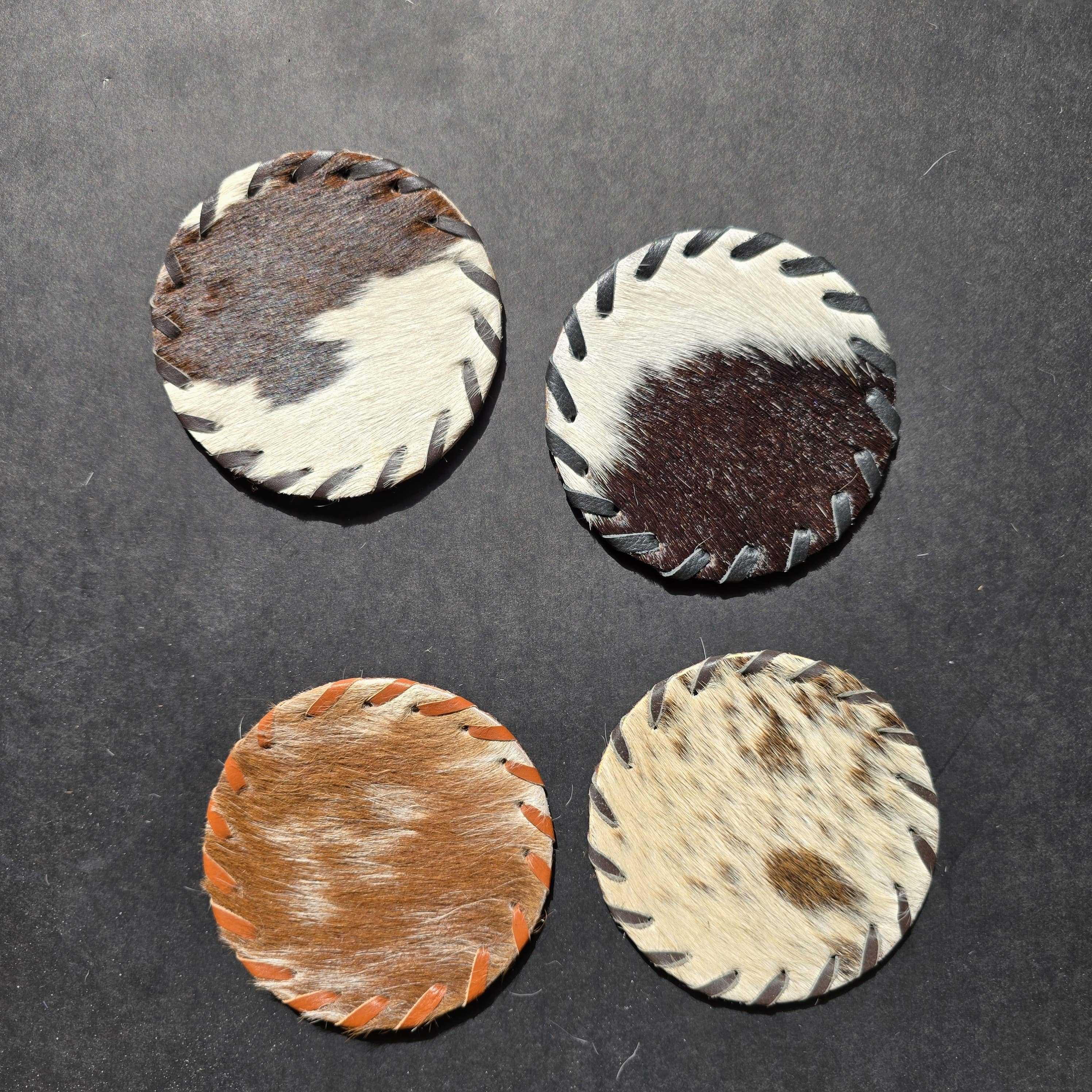 Ranchers Closet - Wholesale Coasters - 4 Cowhide Hair-on Coaster - Handcrafted Western Decor5