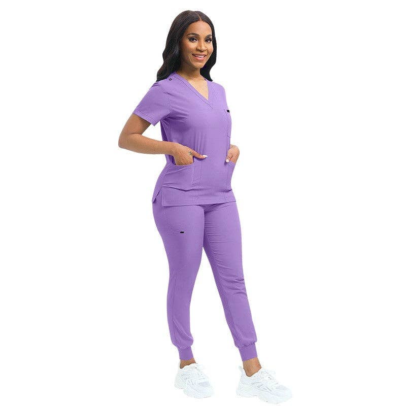 FurDecoration - Wholesale Healthcare Uniform - Women's - Short Sleeve Straight Leg Scrub Suit3