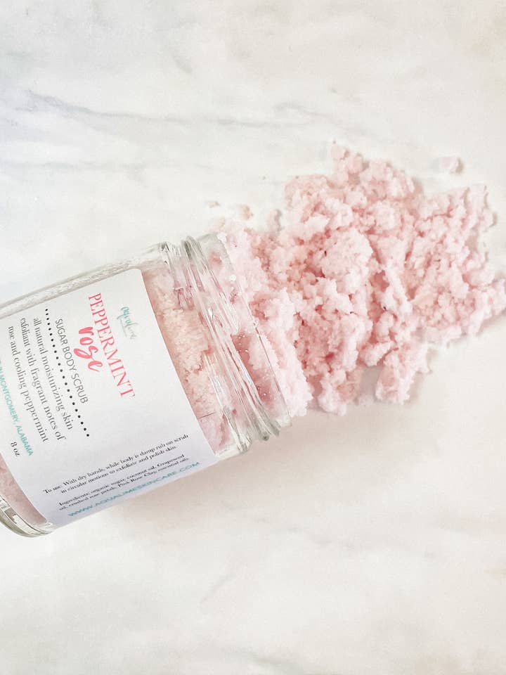 Peppermint Rose Sugar Body Scrub for wholesale by Aqualime