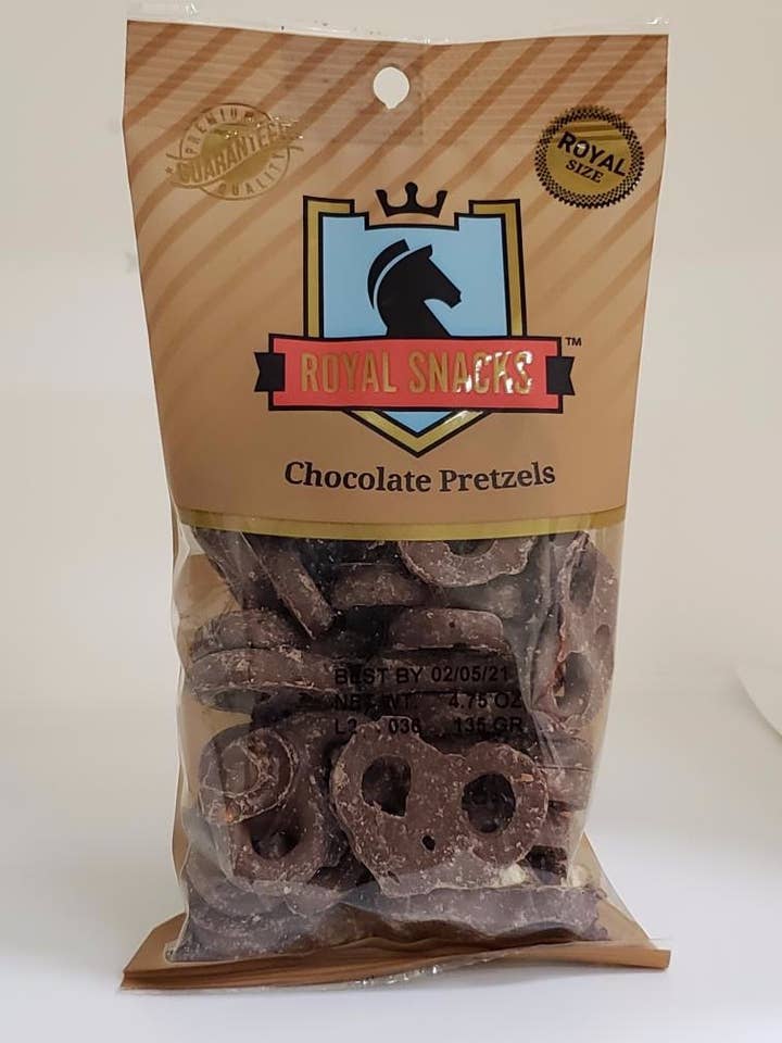 Chocolate Pretzels for wholesale by Royal Snacks Inc.