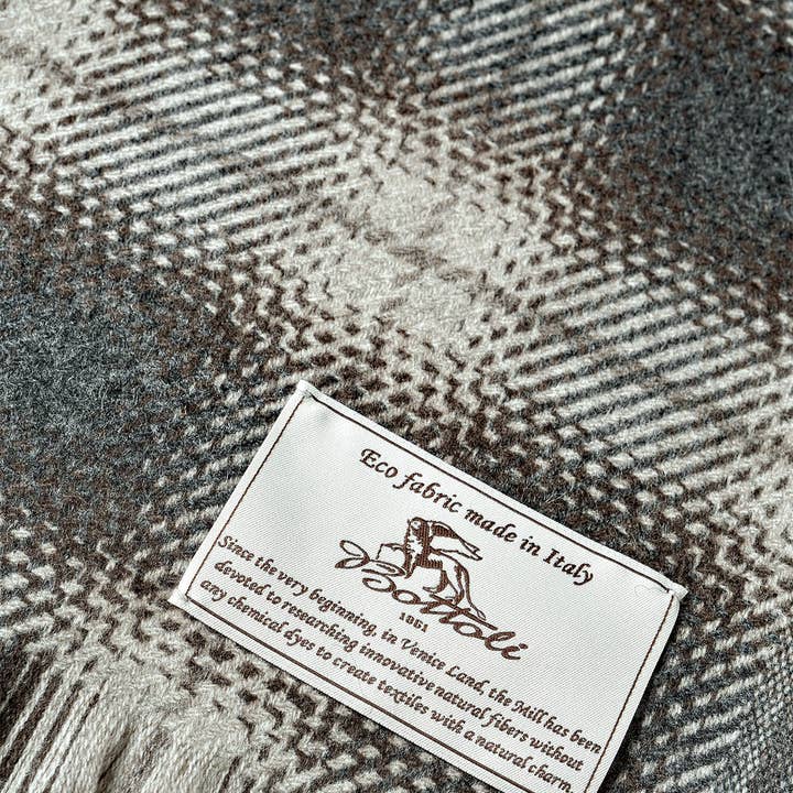 Plaid maxi CASHMERE WOOL - Cashmere Wool - VEGETABLE DYE for wholesale by Bottoli