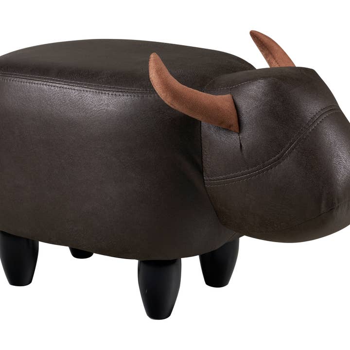 Polstret faux læder puf – Toro Nero for engroshandel hos Novità Home
