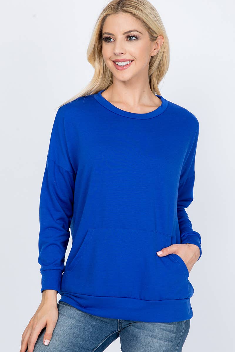 You & Me – wholesale Sweatshirt - Dam – PPT2063-LÅNGÄRMAD FRANSK FROTTÉ TOPP MED KÄNGURUFICKA26