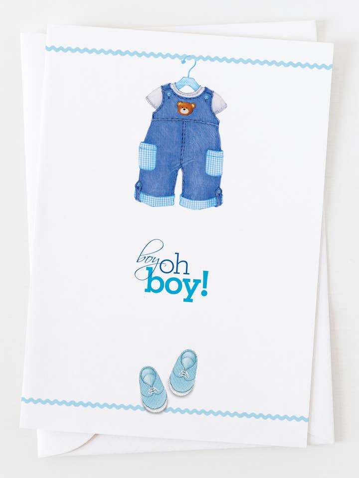 Boy Oh Boy Baby Greeting Card C_1313 for wholesale by Ann Scott Design