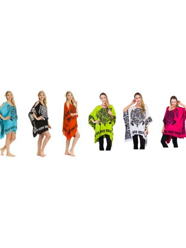 DK Hawaii - Wholesale Dress - Women's - Turtle Motive Poncho Dress