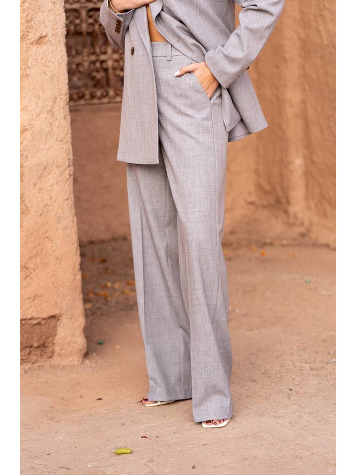 Attentif Paris - Venta al por mayor Pantalón de vestir - Mujer - Pantalones de pierna ancha a medida Heather40