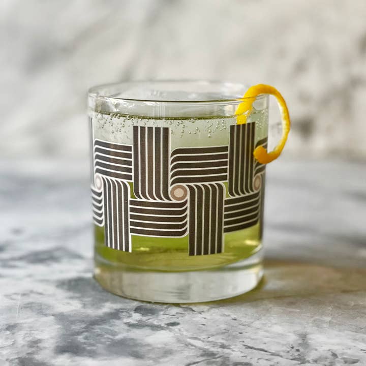 The Modern Home Bar - Wholesale Cocktail/Liquor Glass - Roundabout Night Rocks Art Deco Drinking Glass