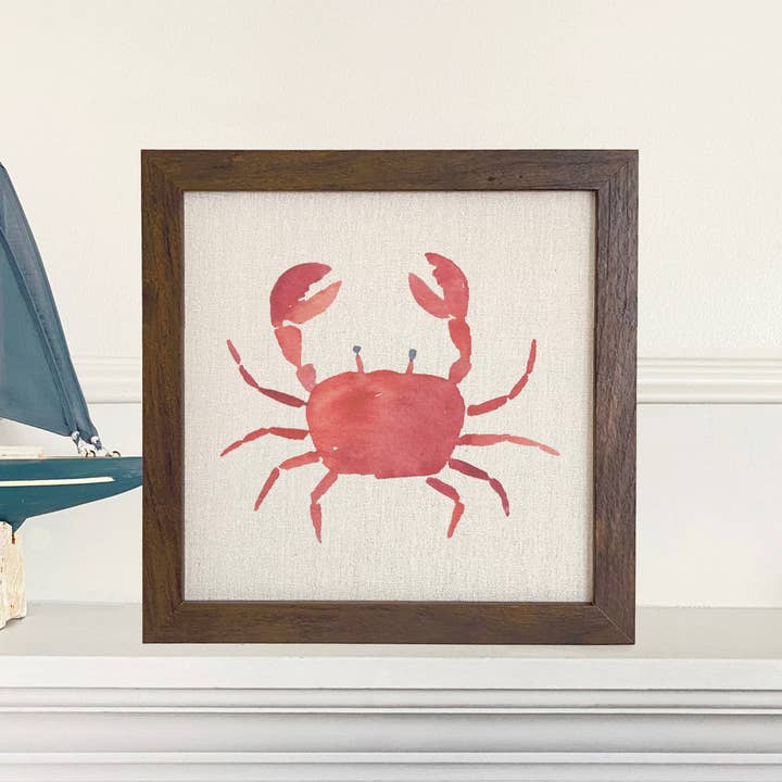 Red Crab - Framed Sign for wholesale by Cottage Shore
