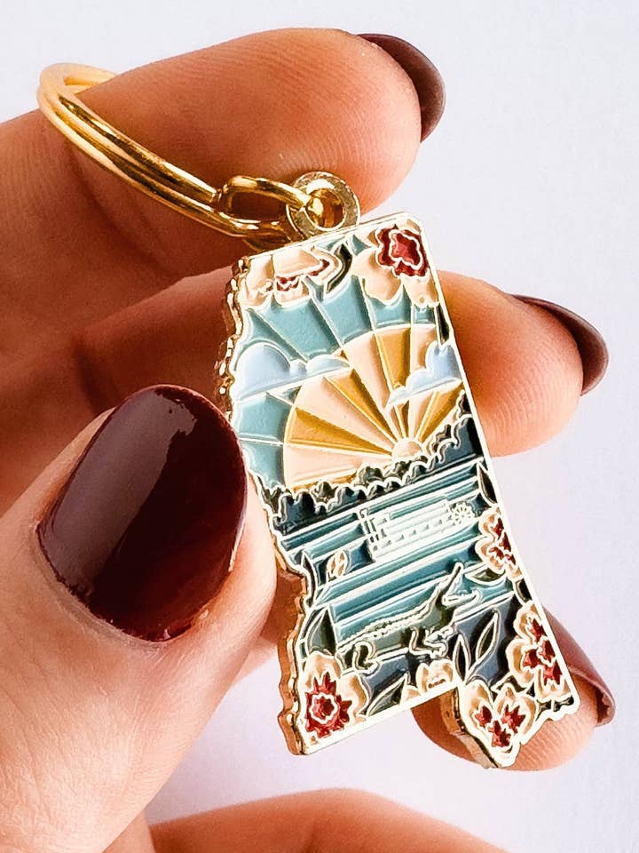 Porte-clés en émail Mississippi pour la vente par Summer Stokes