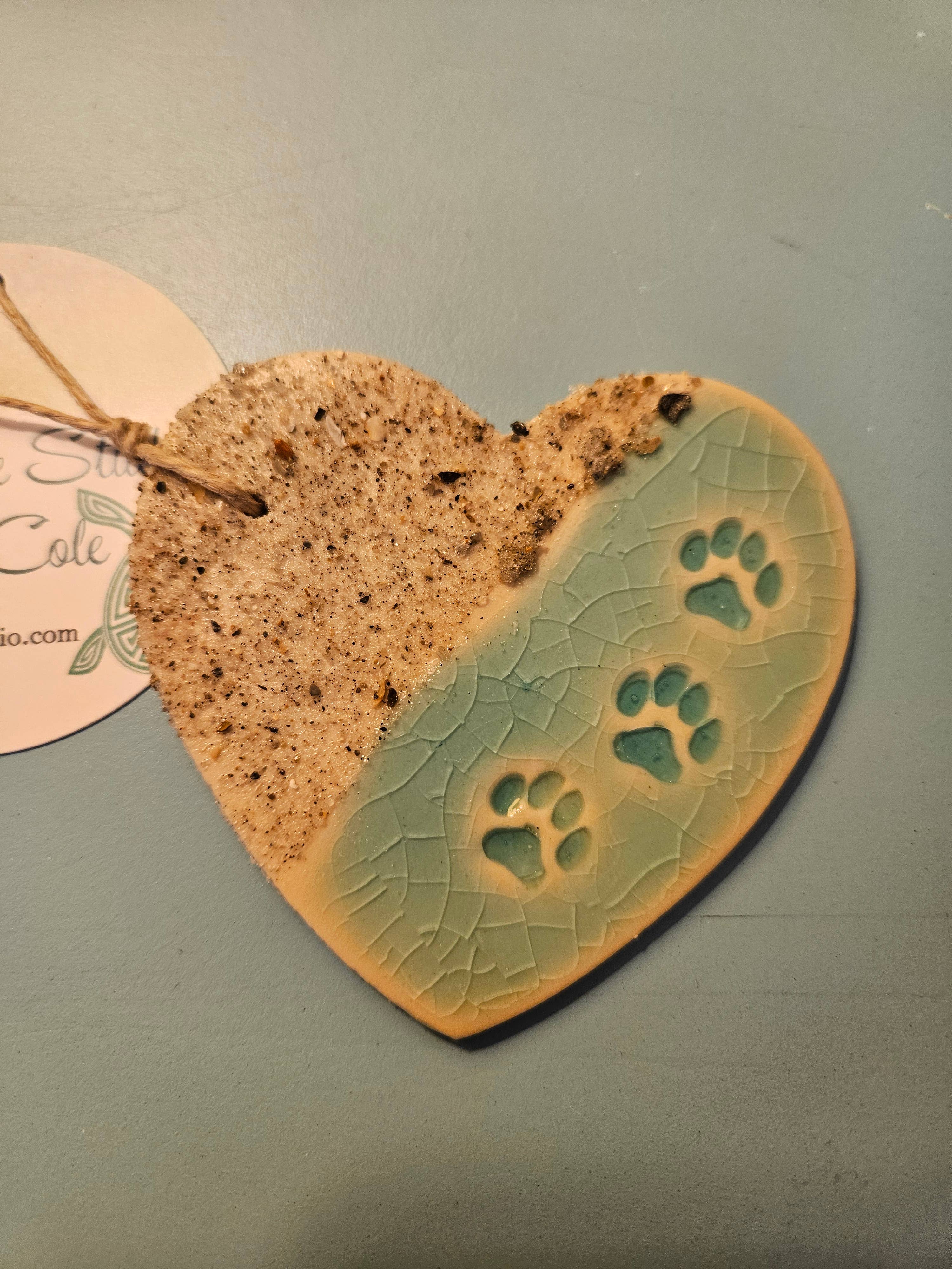 Teal Turtle Studio - Wholesale Ornament - Pet Beach Heart (Pet Lovers, Memory) *New larger size 1