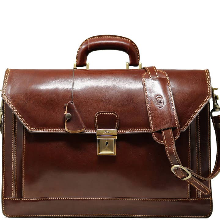 Venezia Briefcase for wholesale by Floto Leather Bags