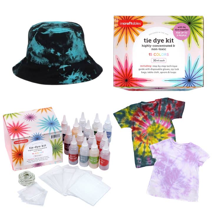Incraftables 15 Color Tie Dye Kit with Gloves & Aprons for wholesale by Incraftables