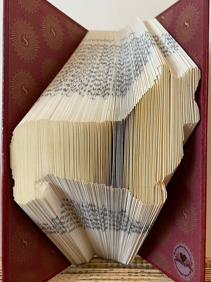 Corgi Silhouette Dog Lover Hand Folded Book Art Sculpture for wholesale by No Books Were Harmed.co.uk