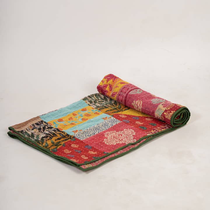 Vintage Kantha Throw – Green and other Purchase Wholesale home textile. Free Returns & Net 60 Terms on Faire trending on Faire.