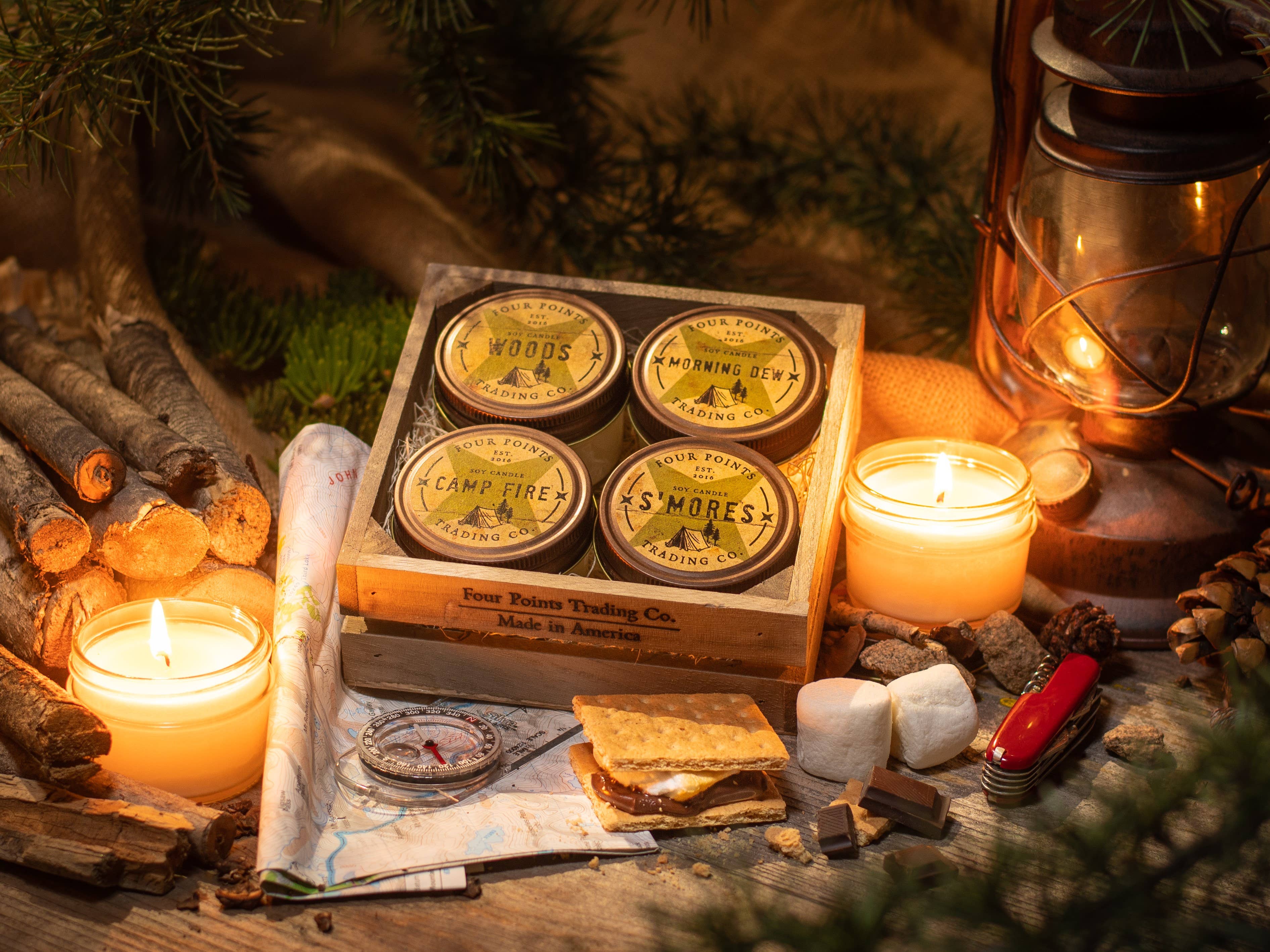 Four Points Trading Co - Wholesale Travel Candles - The Great Outdoors 4 oz Candle Set1